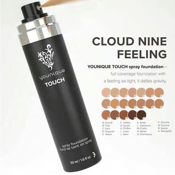 YOUNIQUE TOUCH spray foundation ORGANZA Set of 4 - Picture 3 of 3